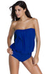 Royal Blue Wirefree Blouson Tankini 2pcs Swimsuit